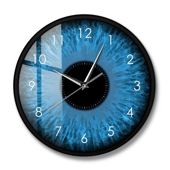 Blue Eyes Iris Opticianry Wall Clock Weird Macro Reptilian