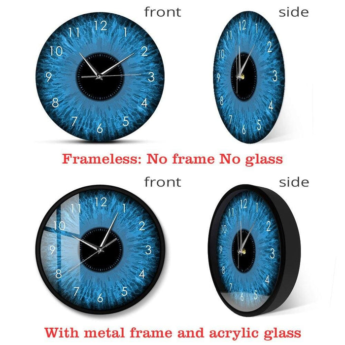 Blue Eyes Iris Opticianry Wall Clock Weird Macro Reptilian