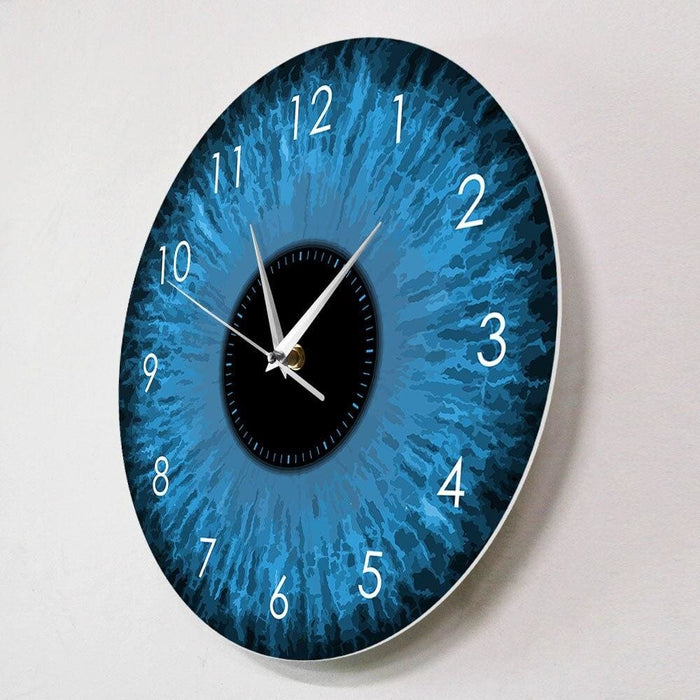 Blue Eyes Iris Opticianry Wall Clock Weird Macro Reptilian