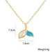 Blue Mermaid Tail Charm Necklace Exquisite 18k Gold Plated