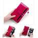 Blue Rfid Leather Lady Wallet With Detachable Card Holder