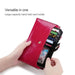 Blue Rfid Leather Lady Wallet With Detachable Card Holder