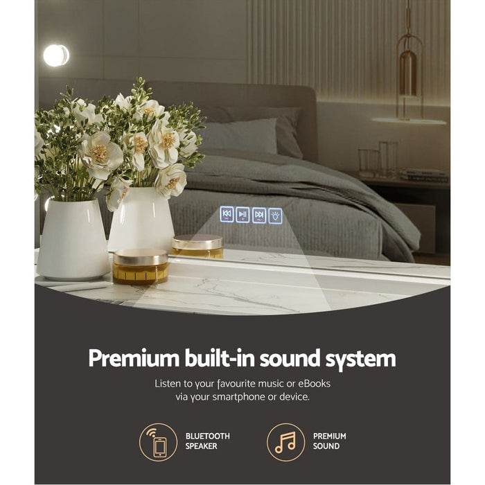 Bluetooth Makeup Mirror 80x58cm Hollywood with Light Vanity