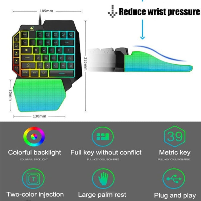 Bluetooth Plug And Play Gaming Keyboard Mouse Controller