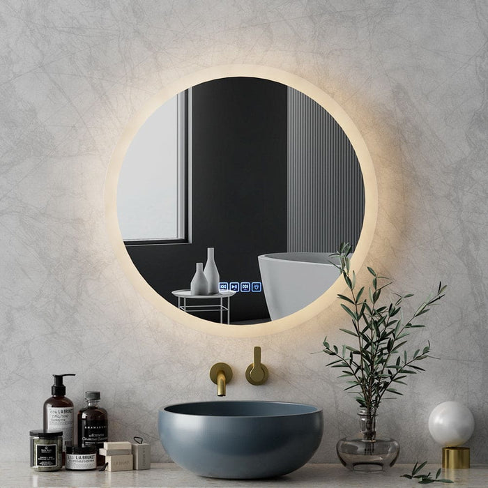 Bluetooth Led Wall Mirror with Light 60cm Bathroom Decor