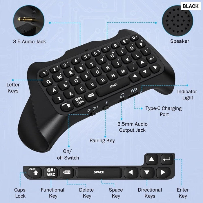 Bluetooth Wireless Mini Keypad Chatpad for Playstation 5