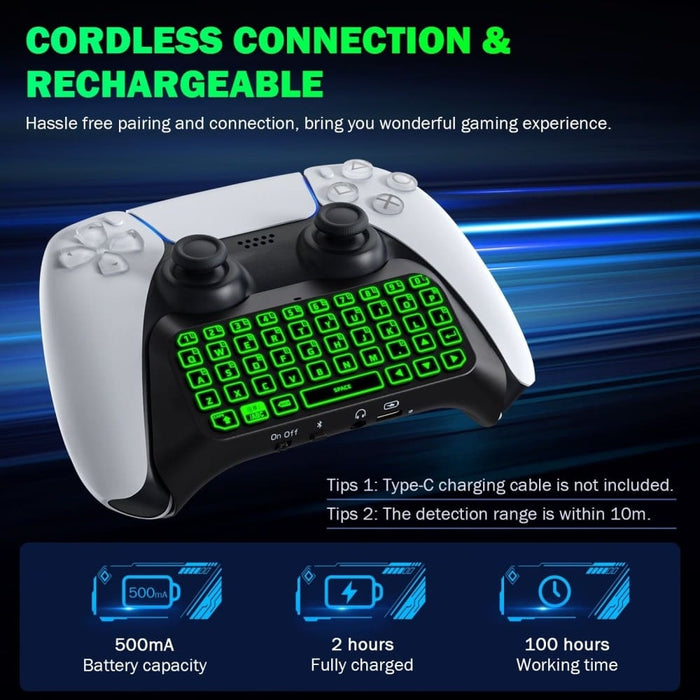 Bluetooth Wireless Mini Keypad Chatpad for Playstation 5