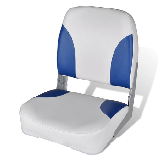 Boat Seat Foldable Backrest with Blue-white Pillow 41 x 36