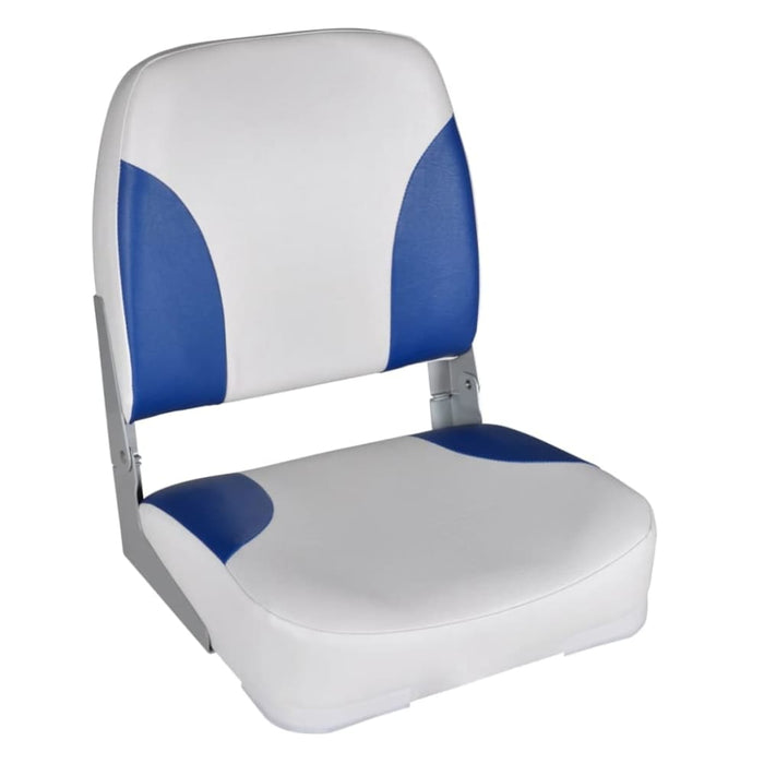 Boat Seats 2 Pcs Foldable Backrest with Blue-white Pillow
