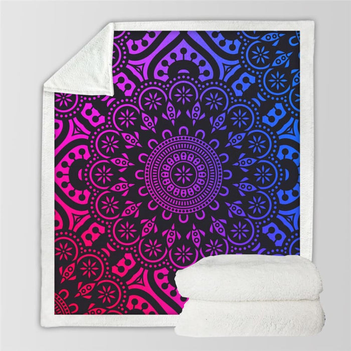Bohemian Blanket For Beds Floral Paisley Thin Quilt Sky