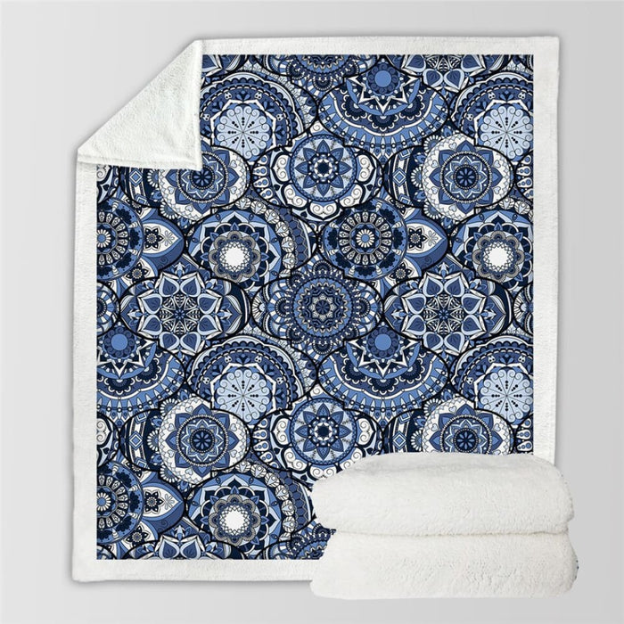 Bohemian Blanket For Beds Floral Paisley Thin Quilt Sky