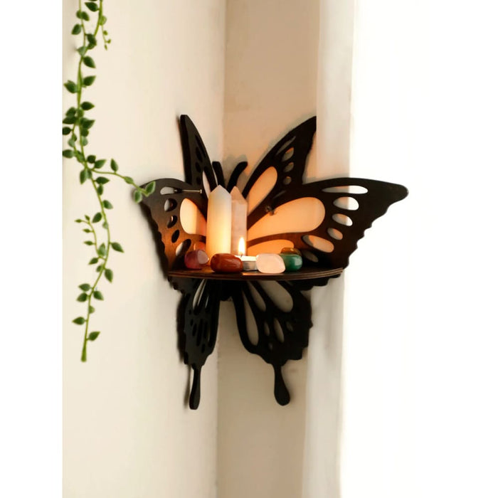 Boho Butterfly Corner Shelf For Home Decor