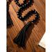 Boho Macrame Wall Hanging With Black Wooden Beads