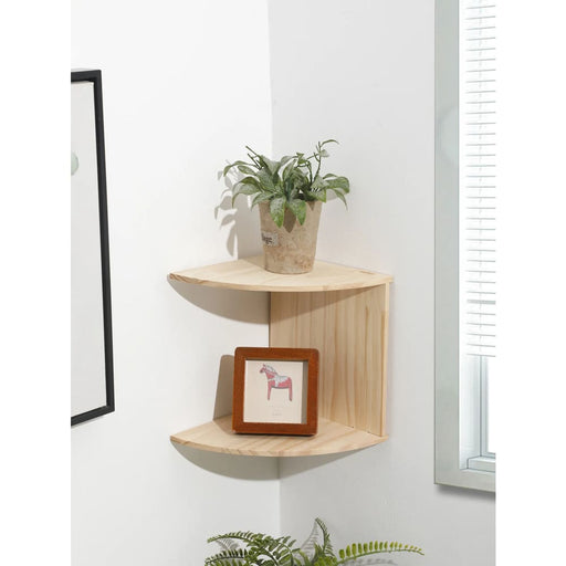 Boho Wooden Corner Shelf