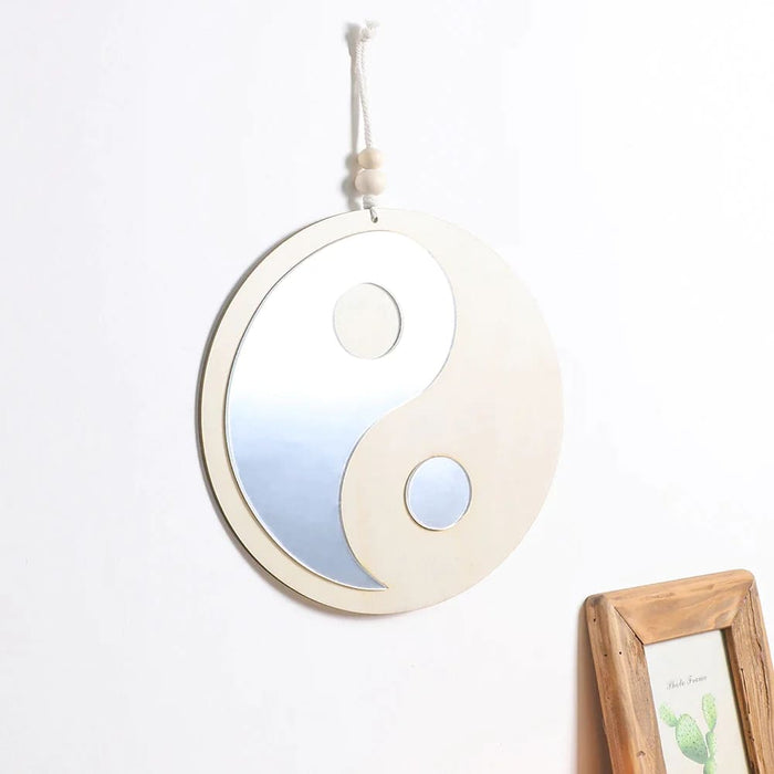 Boho Wooden Mirror For Feng Shui Home Decor