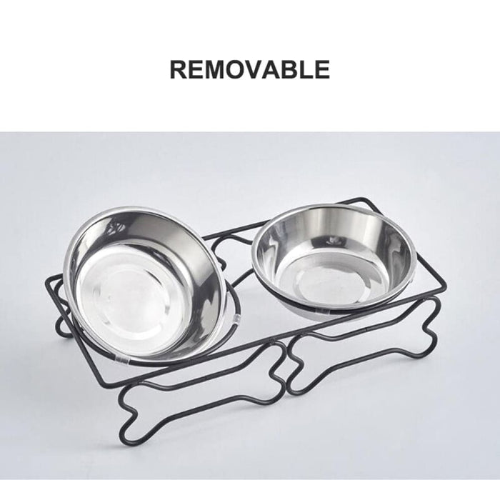 Bone Style Stainless Steel Pet Feeder Bowls For Small