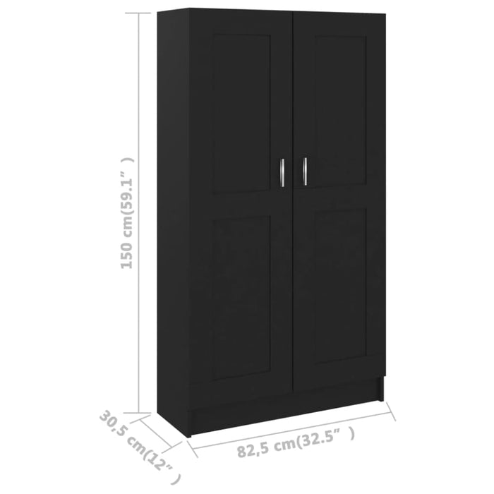 Book Cabinet Black 82.5x30.5x150 Cm Engineered Wood Nbxixa