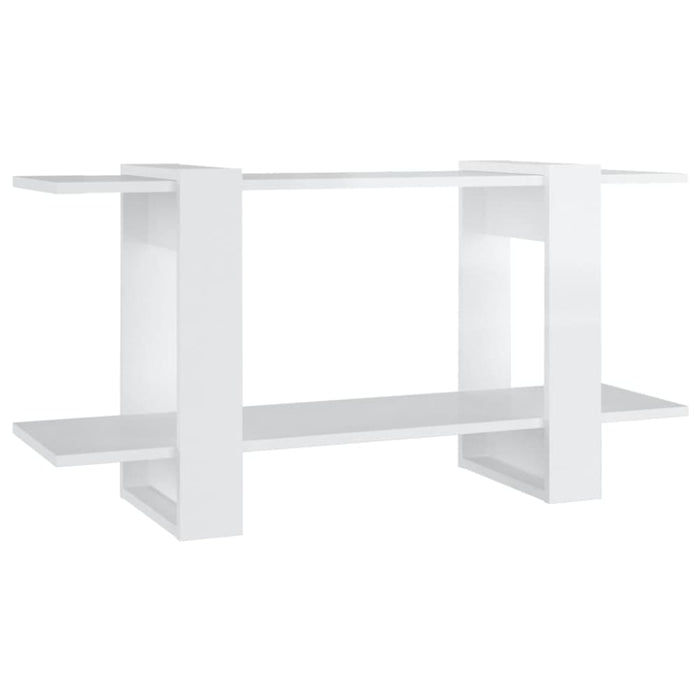 Book Cabinet Glossy Look White 100x30x51 Cm Engineered Wood