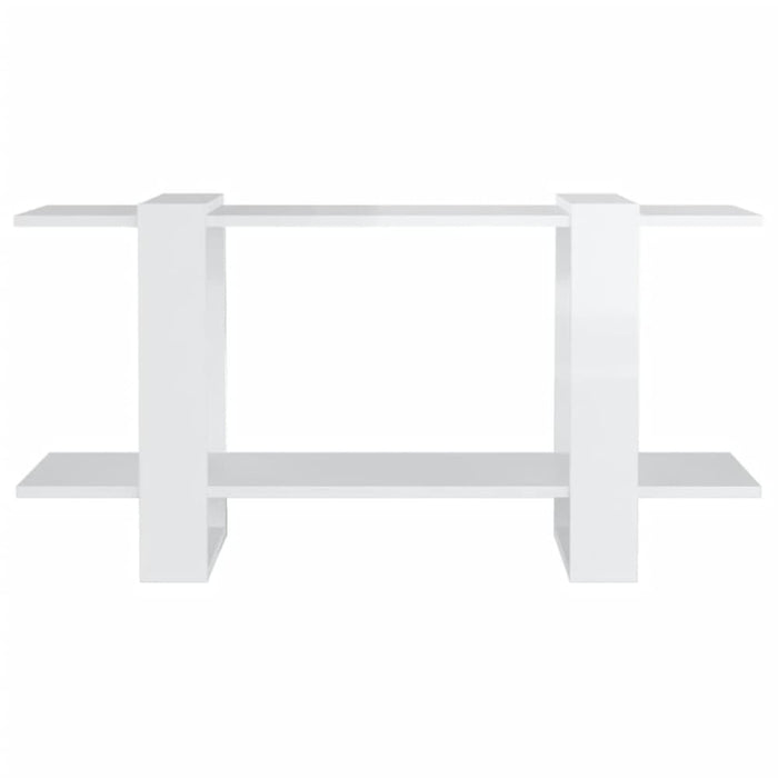 Book Cabinet Glossy Look White 100x30x51 Cm Engineered Wood