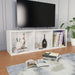 Book Cabinet Tv Glossy Look White Chipboard Nbboao