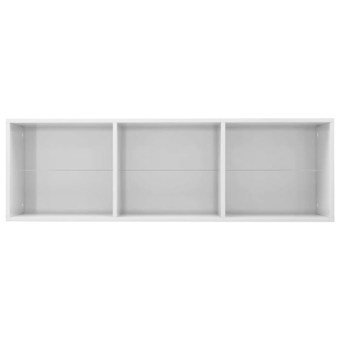 Book Cabinet Tv Glossy Look White Chipboard Nbboao
