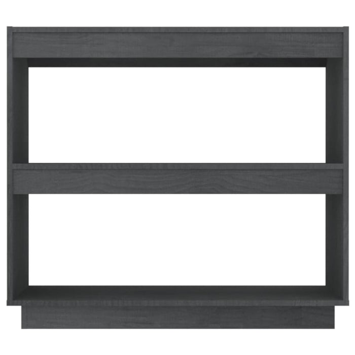 Book Cabinet Grey 80x35x71 Cm Solid Pinewood Nobnno