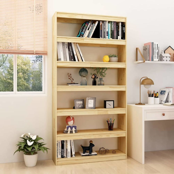 Book Cabinet Room Divider 100x30x200 Cm Solid Pinewood
