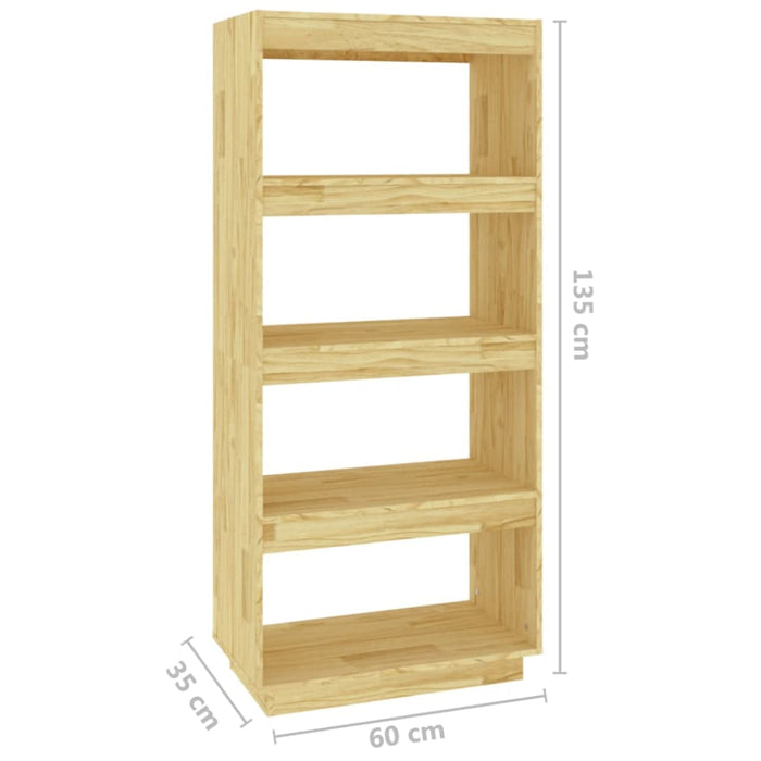Book Cabinet Room Divider 60x35x135 Cm Solid Pinewood Nobnlk