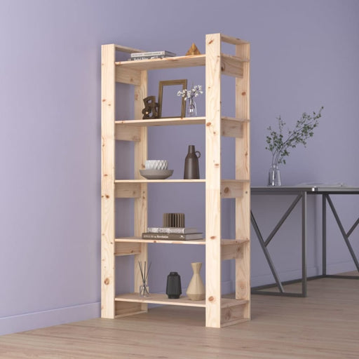 Book Cabinet Room Divider 80x35x160 Cm Solid Wood Notkbk