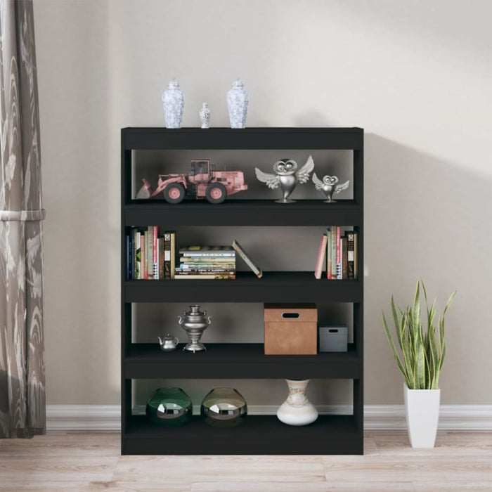Book Cabinet Room Divider Black 100x30x135 Cm Nooipp