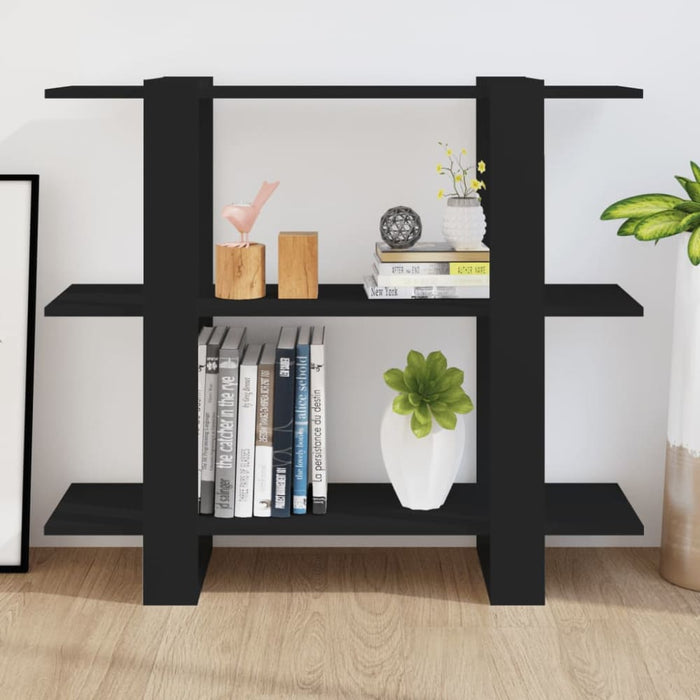 Book Cabinet Room Divider Black 100x30x87 Cm Noopan