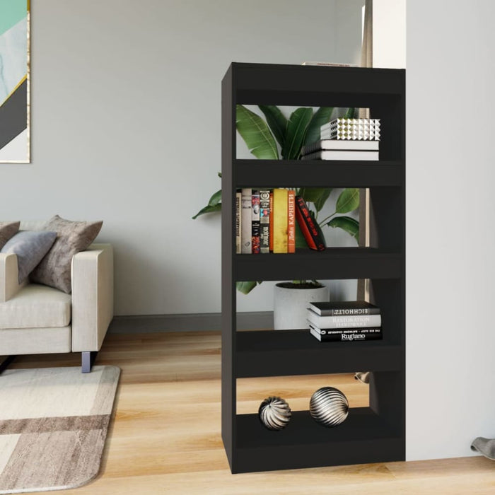 Book Cabinet Room Divider Black 60x30x135 Cm Engineered