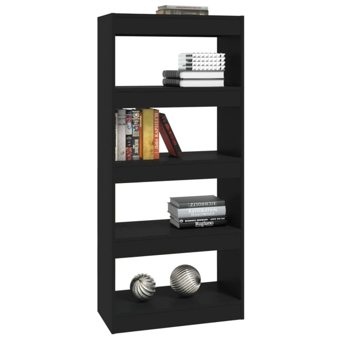 Book Cabinet Room Divider Black 60x30x135 Cm Engineered
