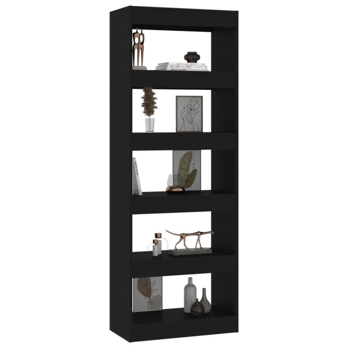 Book Cabinet Room Divider Black 60x30x166 Cm Engineered