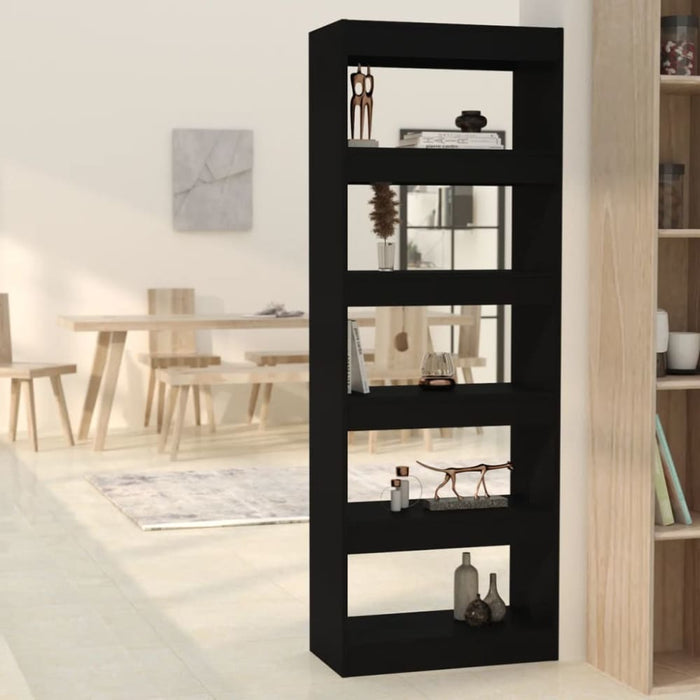 Book Cabinet Room Divider Black 60x30x166 Cm Engineered