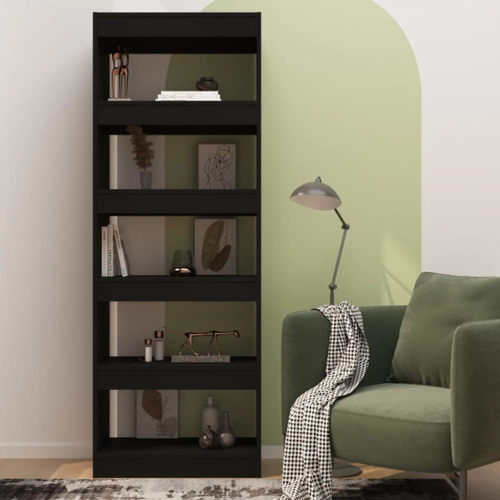 Book Cabinet Room Divider Black 60x30x166 Cm Engineered