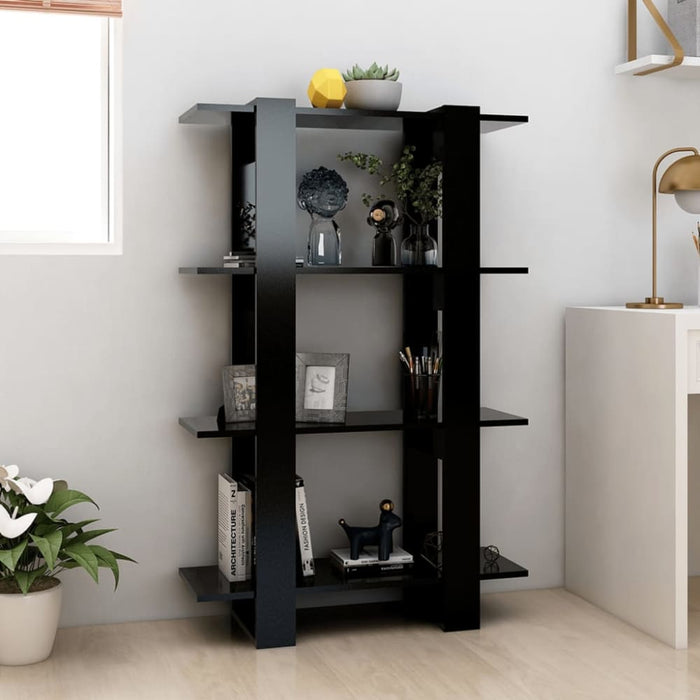 Book Cabinet Room Divider Black 80x30x123.5 Cm Noopip