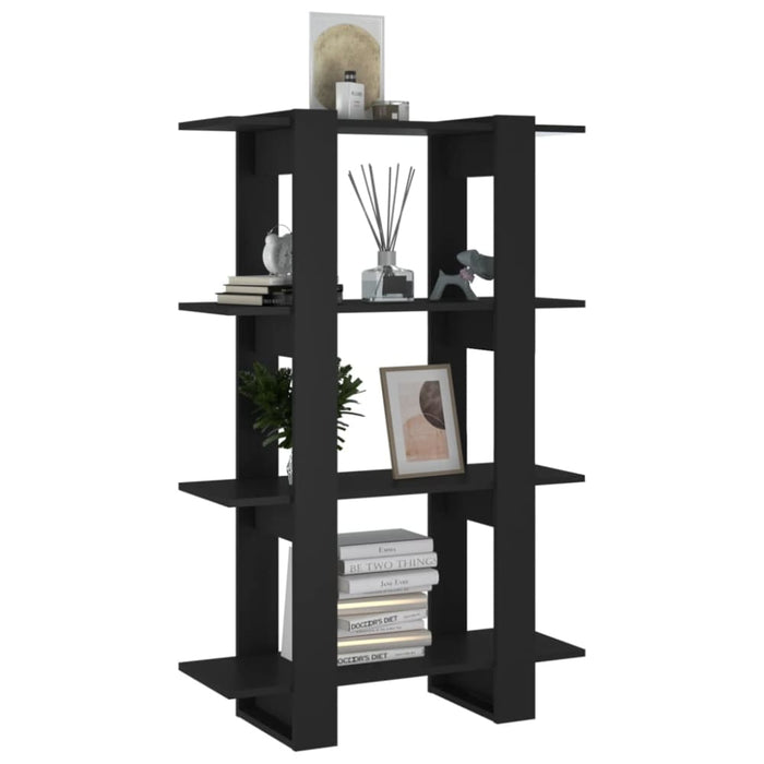 Book Cabinet Room Divider Black 80x30x123.5 Cm Noopip