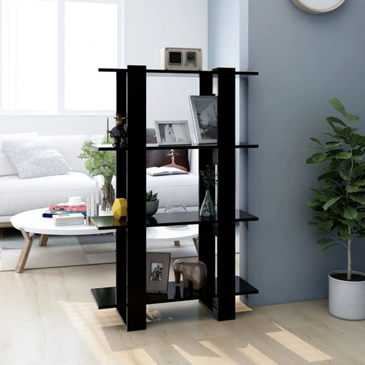 Book Cabinet Room Divider Black 80x30x123.5 Cm Noopip