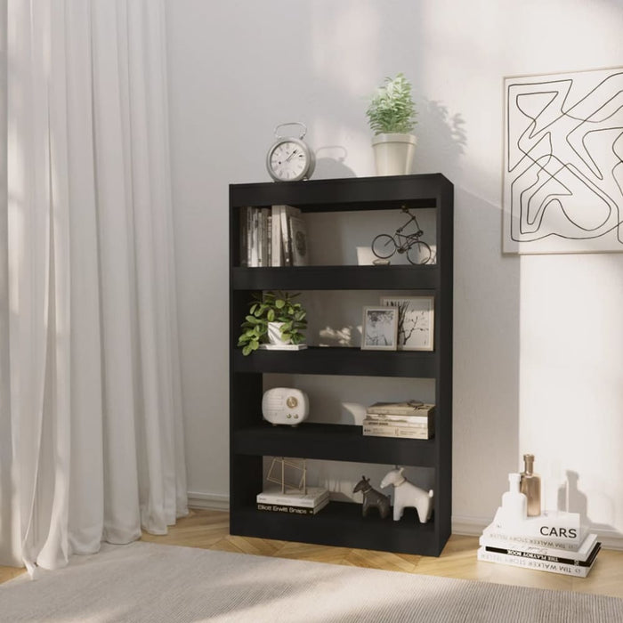 Book Cabinet Room Divider Black 80x30x135 Cm Engineered