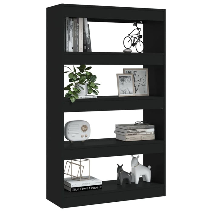 Book Cabinet Room Divider Black 80x30x135 Cm Engineered