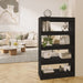 Book Cabinet Room Divider Black 80x30x135 Cm Engineered