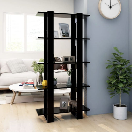 Book Cabinet Room Divider Black 80x30x160 Cm Engineered