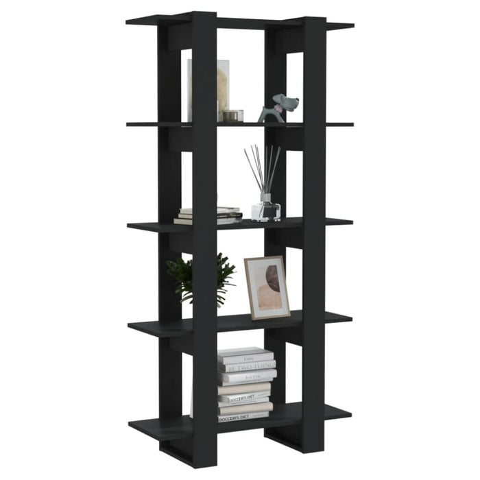 Book Cabinet Room Divider Black 80x30x160 Cm Engineered