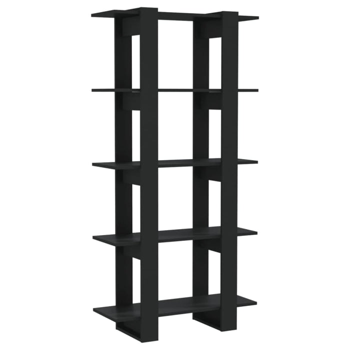 Book Cabinet Room Divider Black 80x30x160 Cm Engineered