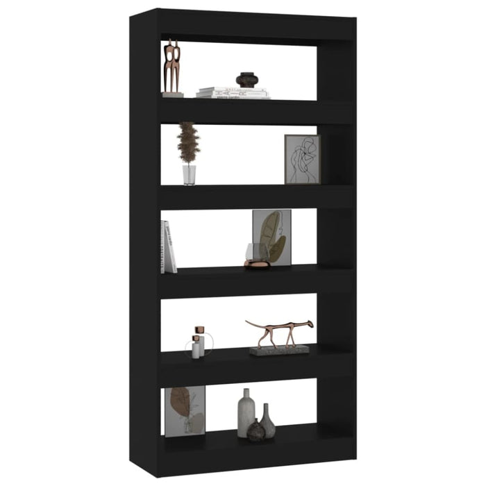 Book Cabinet Room Divider Black 80x30x166 Cm Engineered