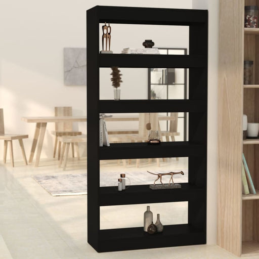 Book Cabinet Room Divider Black 80x30x166 Cm Engineered