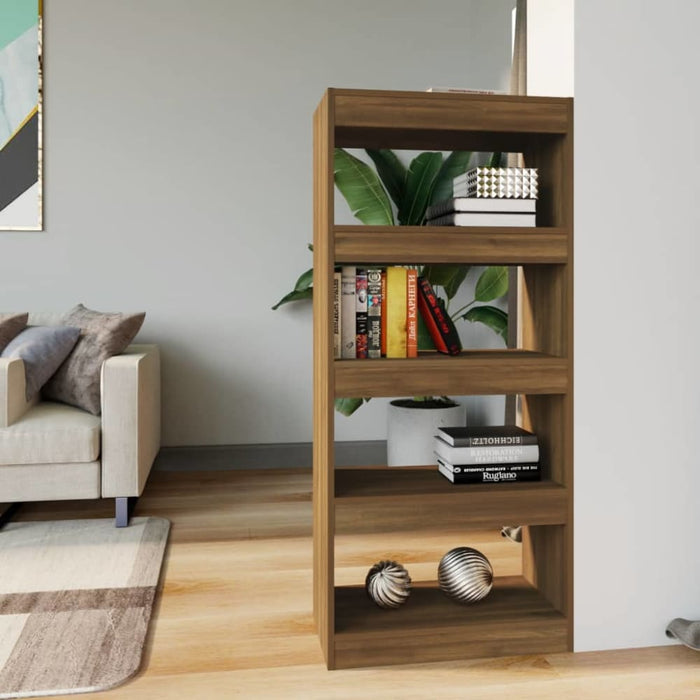 Book Cabinet Room Divider Brown Oak 60x30x135 Cm Engineered