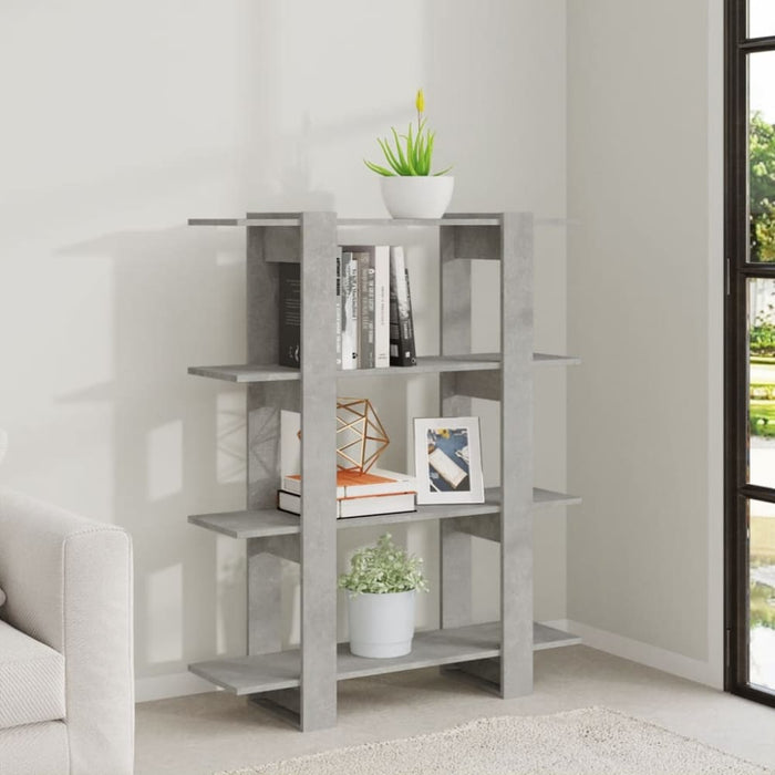 Book Cabinet Room Divider Concrete Grey 100x30x123.5 Cm