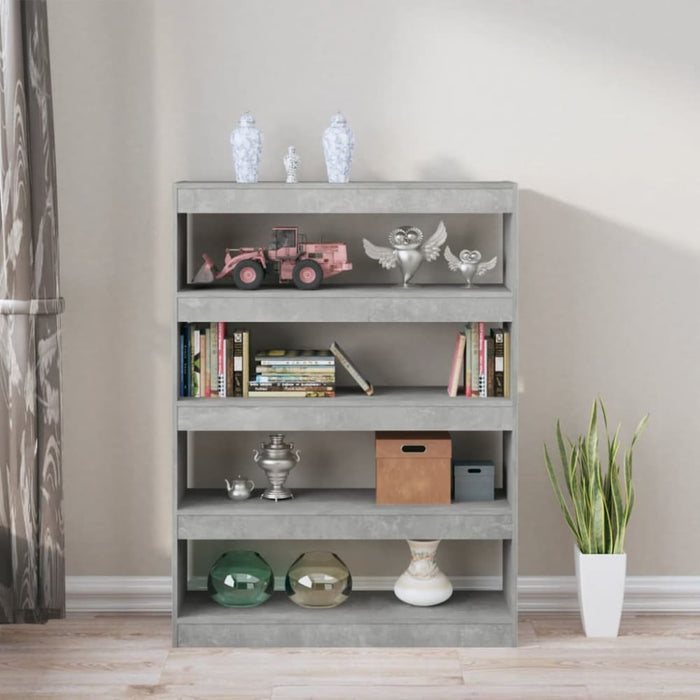 Book Cabinet Room Divider Concrete Grey 100x30x135 Cm Nooipn